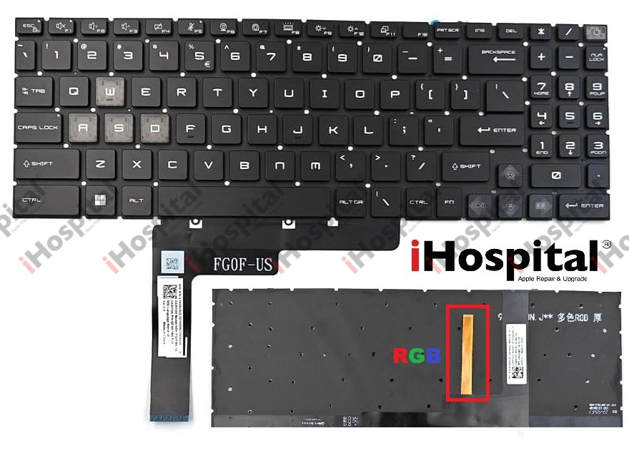 KEYBOARD MSI RAIDER GE78 RGB BACKLIGHT