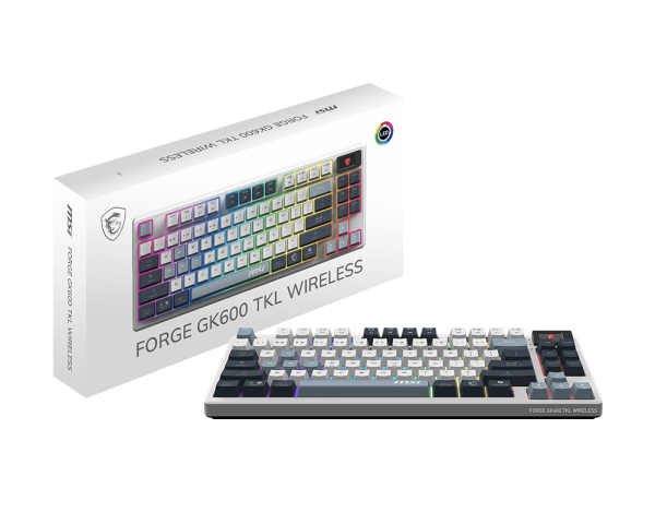 MSI FORGE GK600 TKL MICHANICAL KEYBOARD 4000MAH DYNAMIC RGB BLUETOOTH 2.4G